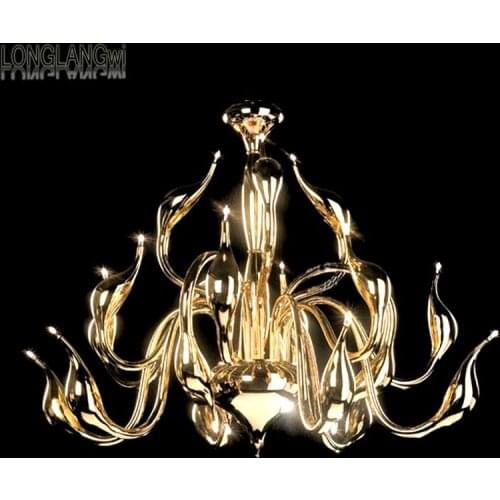18 Heads Art Deco European Candle LED Swan Chandeliers lights Bedroom Living Room Modern Decoration Chandeliers lamps