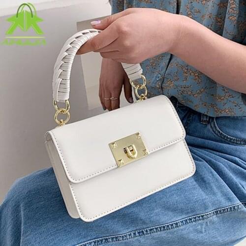 Fashion High Quality Solid Color Handbag 2021The New Pu Leather Crossbody Bag Women Simple Shoulder Messenger Small Square Bag