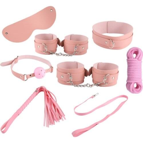SM Bdsm Set Bondage Rope Kit Blindfold Handcuffs Shackles Gags Drag Chains Slave Collar Whips Sex Toy Spreader Sexspielzeug