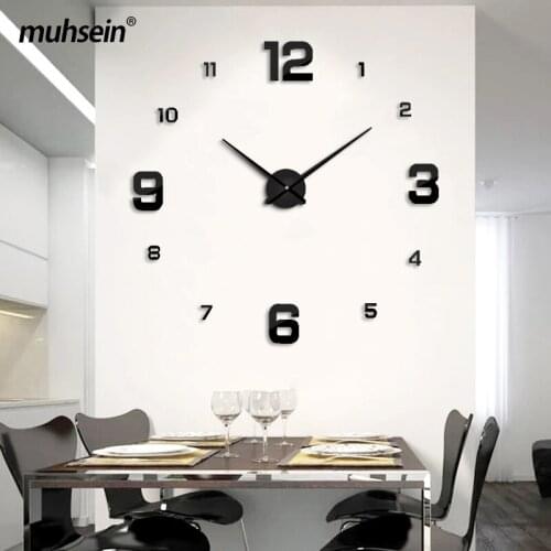 Muhsein New Wall Clock Home Decor Mute Clock Large Size DIY Wall Sticker Clock Numerals Quartz Watch For Gift Free Shipping