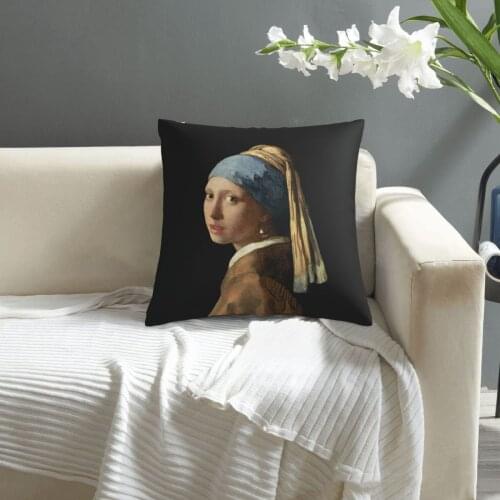 Girl With A Pearl Earring pillowcase printed cushion cover sofa waist pillow pillow cover