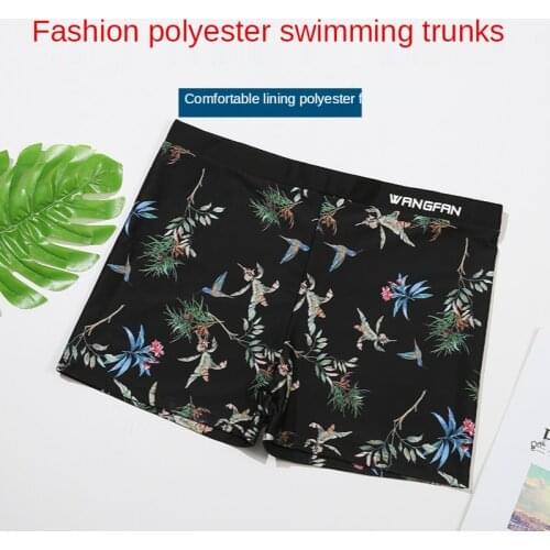 2021 New Printed Swimming Trunks Mens Large Size Anti-awkward Comfortable and Bubble Hot Spring Swimming Boxer Shorts