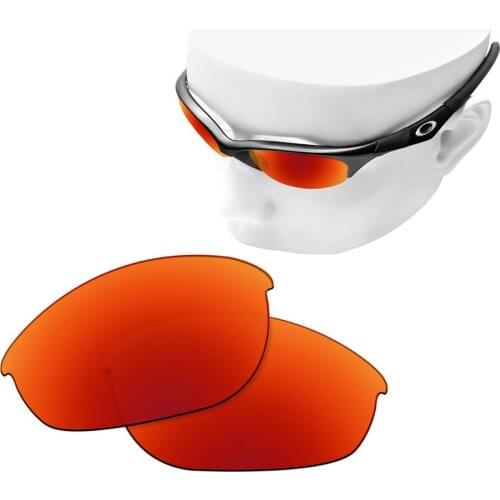 OOWLIT Polarized Replacement Lenses of Fire Red Mirror for-Oakley Half Jacket Sunglasses