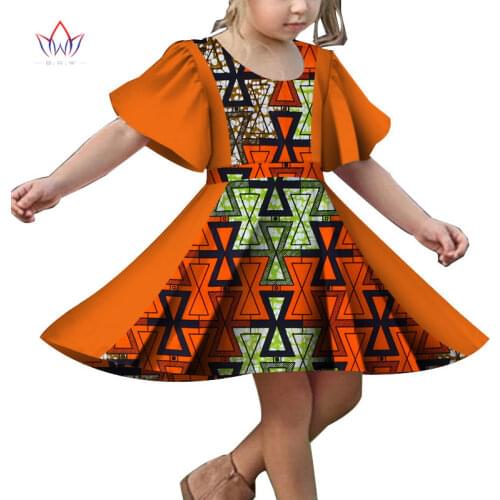 Girl Dress Short Sleeve Kid Dresses Girls Clothes Party Princess Birthday Dress Print Clothes Africa Dress Danshiki WYT349