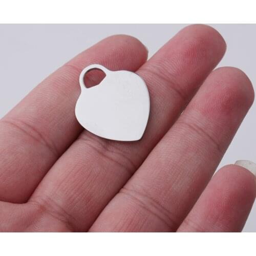 50pcs 21*26mm New mirror polished stainless steel peach heart lovers pendant lettering tag DIY for necklace barcelet accessories