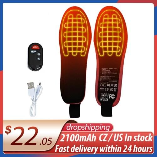 New 35-46 Size 2100mAh Heating Insoles with LED Remote Control Men Women Sport EVA Shoes Pads Outdoor Skiing Heated Insoles 3.7V