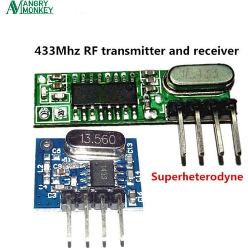 1 Set superheterodyne 433Mhz RF transmitter and receiver Module kit small size For Arduino uno Diy kits 433 mhz Remote controls
