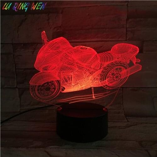 Motorcycle 3d Night Light Led Usb Touch Sensor 7 Colors Changing Child Boy Nightlight Scooter Table Night Lamp Bedroom Decor