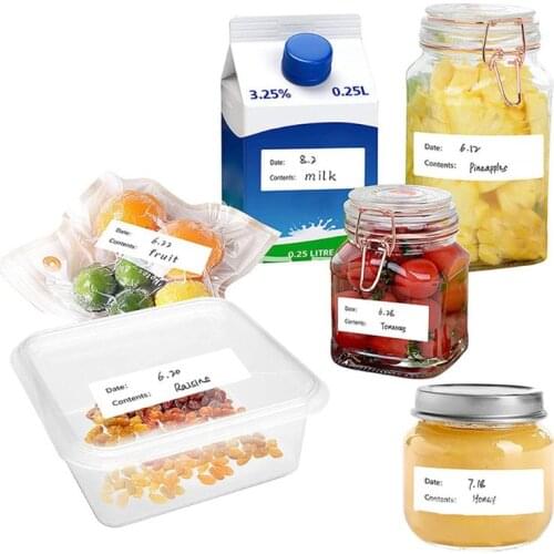 Y1UU 500pcs Kitchen Stickers Refrigerator Freezer Food Storage Date Content Labels for Container Bag Jar
