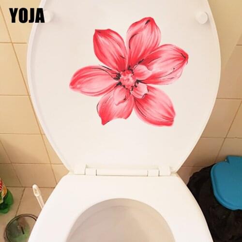 YOJA 22.7*20.9CM Beautiful Watercolor Flower Bedroom Wall Stickers Mural WC Toilet Decoration T1-0563