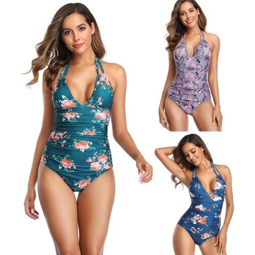 Women Summer Backless Floral Bandage Bikini Sets Jumpsuit Beach Swimsuit Swimwear ropa verano mujer playa