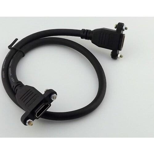 10pcs HDMI 1.4 Female to Female Socket Panel Mount Extension Adapter Cable Cord 50cm