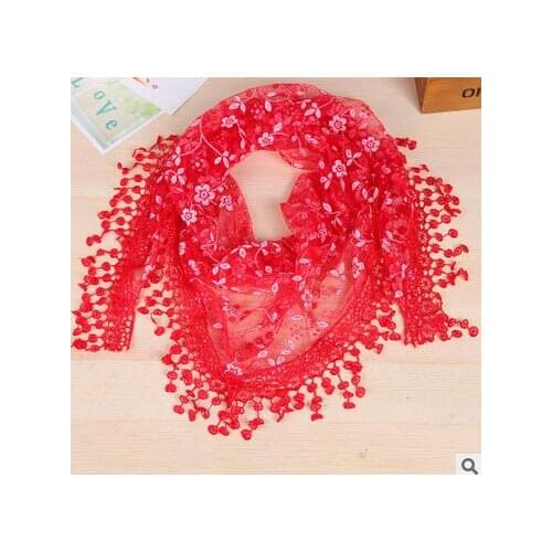 100pcs/lot fedex fast korean style woman lace scarf female tassel lace long scarf woman patchwork scarf