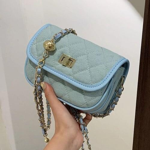 2021 Fashion chain Shoulder Bag Women denim Quilted Bag Female Luxury Handbags Women Bags Designer Sac A Main Femme
