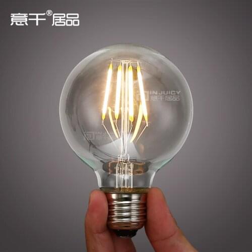 8PCS Edison Vintage Style LED E27 4W G80 Filament Bulbs AC110-220V
