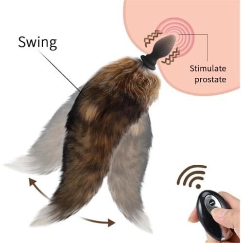 Fox Tail Anal Plug 10 Speed Wireless Remote Anal Sex Toys Silicone Furry Butt Plug Flirt Anus Plug Adult Toys For Couples GS0476