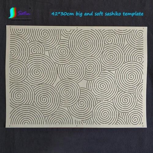 Big Size Rectangle 42*30cm Soft Irregular Round Spiral Pattern Cup Pad Pillow Sew Sashiko Template A0641L