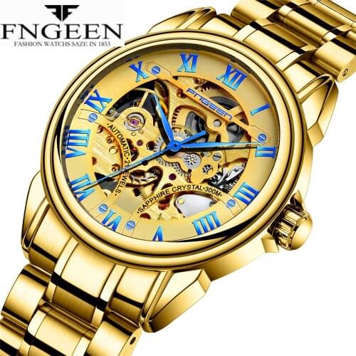 FNGEEN Mens Watch Fashion Design Mechanical Quartz Watch Luxury Waterproof Business Male Clock Relogio Masculino Reloj Hombre