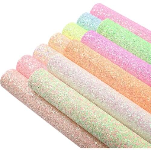 David accessories 20*33cm Chunky Glitter Plain Faux Synthetic Leather Fabric for Bows Bags Wallte DIY in Craft,c13015