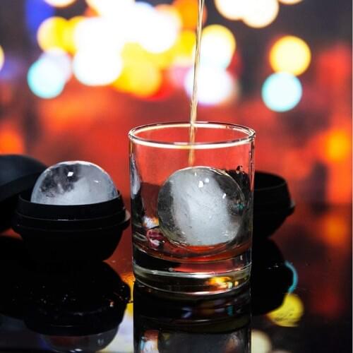 4 Pcs Ice Ball Molds Silicone Sphere Ice Molds with Built-in Funnel-Makes Ice Cube Trays for Whiskey Cocktails