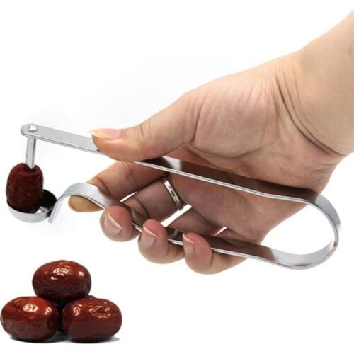 2021 Stainless Steel Cherry Pitters Long Handle Fruit Corer Seed Remover For Jujube Hawthorn Fruit & Vegetable Tool Cherry Corer