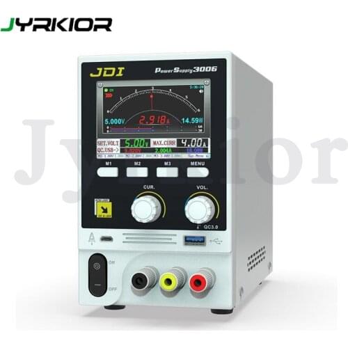 Jyrkior 30V 6A Intelligent Voltage Stabilized Ammeter Regulator Current Power With Fast USB Charging Port Phone Repair Tools