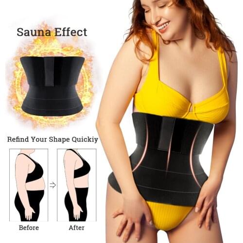 MUKATU Free Size Body Waist Trainer Short for Women Men Sweat Slimming Belt Wraps Weight Loss Sauna Belt Waist Support