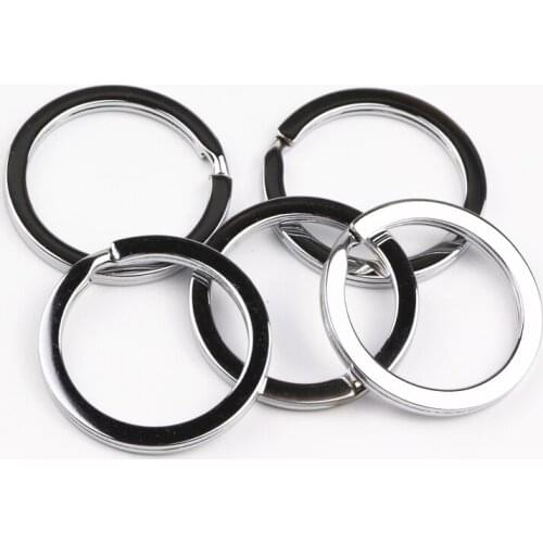 25MM Jewelry Components Round Metal Keyring Rhodium Plated Split Key Ring Findings Fit Key Chain 200pcs/lot