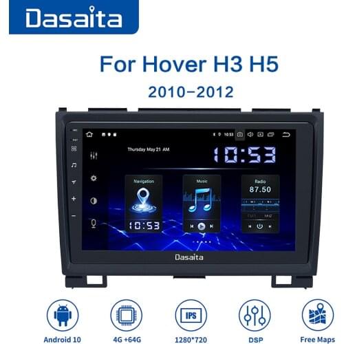 Dasaita 9" Android 10.0 Multimedia Player Car Radio Player Stereo for Great Wall Hover H3 H5 2010-2012 GPS with Carplay 64GB