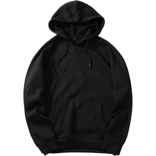 2021 New Mens Hoodie Autumn Casual Hip Hop Loose Fleece Long Sleeve Hoodie Top Pullover Pure Color Pocket Hoodie Sudadera