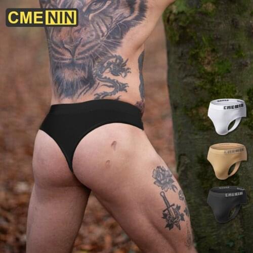 CMENIN Sexy Gay Men Underwear Thong Men Jockstrap Cueca Male Panties Briefs Lingerie Sissy Panties G String 2021 Seamless CM103