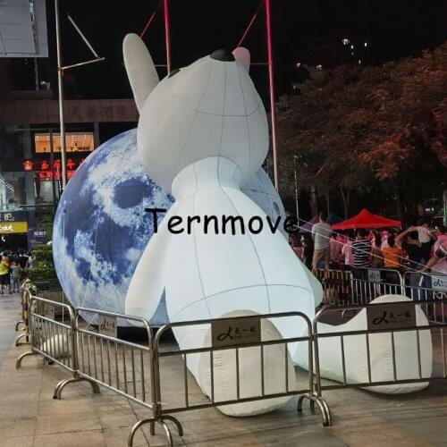 Inflatable moon rabbit model for party decoration / inflatable cartoon rabbit toy led lighting inflatable moon planet balloons