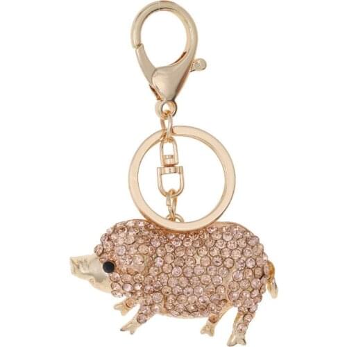 New Zodiac Piglet Keychain Rhinestone Pendant Couple Bag Small Gift Key Chain Spot Wholesale