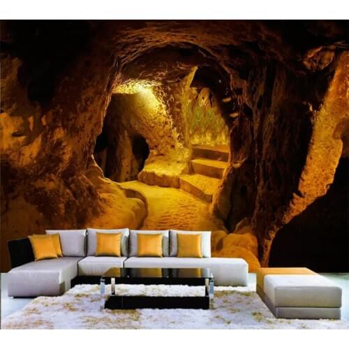 Beibehang papel de parede Custom wallpaper 3d Original Cave stone cave three large-scale sofa background wall papers home decor