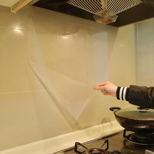 Transparent Hood Anti-oil Wall Sticker For Kitchen Furniture Art Mural Tile Home Decoration Glass Protection Film Heat-resistant