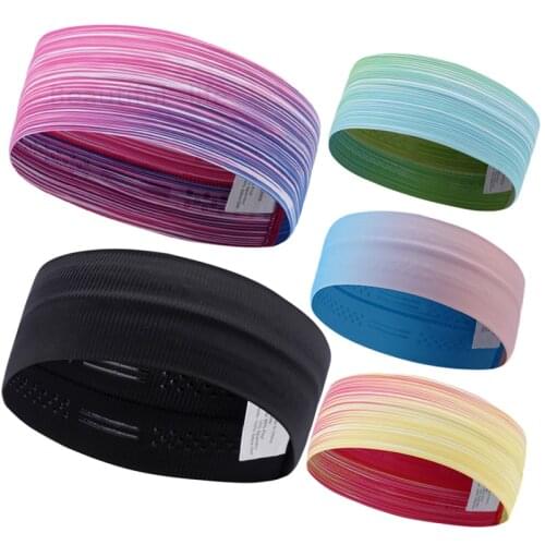 Hot Sale Gradient Color Sweatbands Non Slip Yoga Headband Grip Tennis Basketball Running Sport Sweat Head Hair Sweatband