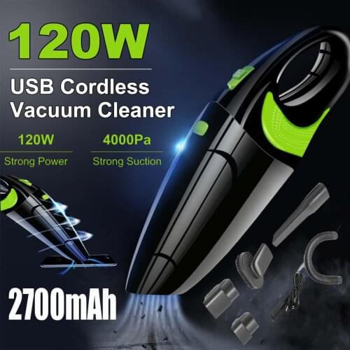 Handheld Wireless Vacuum Cleaner Home 120W USB Cordless Wet Dry Mini Vacuum Cleaner Dust Collector For Home Car Cleaning