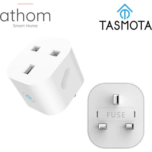 ATHOM preflashed TASMOTA Smart Plug Works With Home Assitant Electric Consumption Monitoring 16A UK Standard