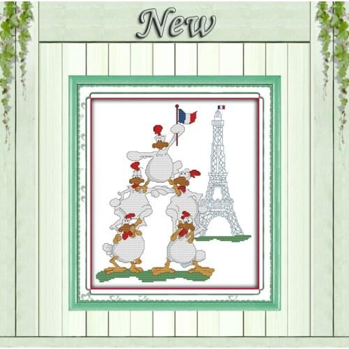 The confident cock animal cartoon diy painting counted print on canvas DMC 14CT 11CT Cross Stitch Needlework Sets Embroidery kit