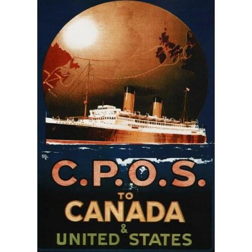 Vintage Canadian Pacific Shipping Advert Retro Art print Silk poster Home Wall Decor