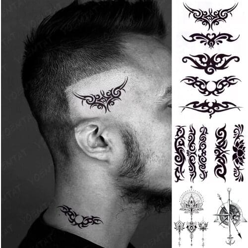 Waterproof Temporary Tattoo Sticker Power Maori Totem Flash Tatoo Black Flame Hand Wrist Fake Tatto For Body Art Women Men