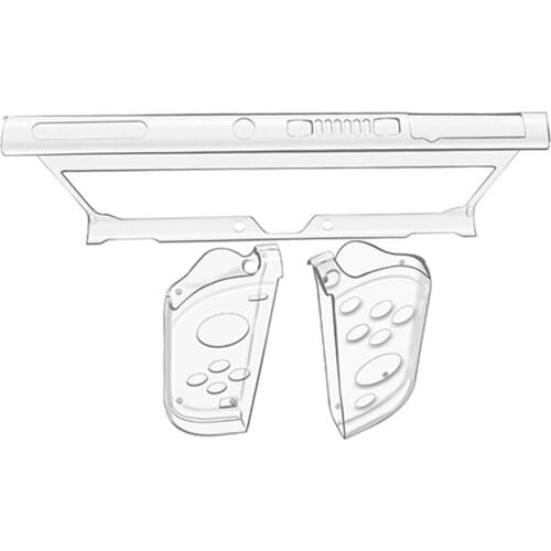 Tempered Film Thumb Stick Grip Cap Set Game Console Protective Film Guard for Switch OLED 8 in 1 Crystal Shell Case