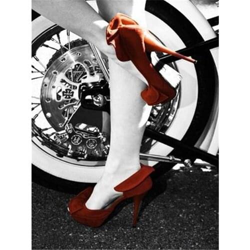 Woman Red And Black Pre-Printed 11CT Cross-Stitch Patterns DIY Embroidery DMC Threads Needlework Craft Sewing Different