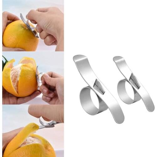 1pc Orange Peelers Easy Open Orange Peeler Stainless Steel Lemon Parer Citrus Fruit Skin Remover Slicer Peeling Kitchen Gadgets