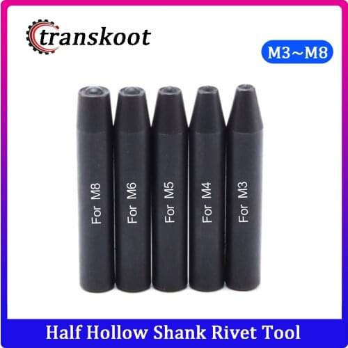 1Pc m3 m4 m5 m6 m8 Punch Pin for Aluminum Flat Round Head Half Hollow Shank Rivet Aluminum Rivet Nut