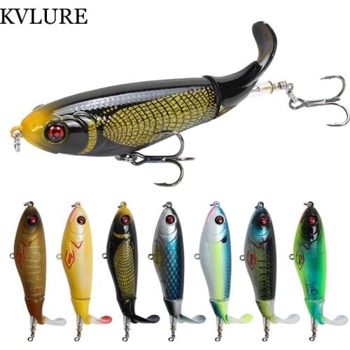 1PCS Whopper Plopper 10cm/13g Topwater Fishing Lure Artificial Hard Bait Plopper Soft Rotating Tail Fishing Tackle Fishing Bait