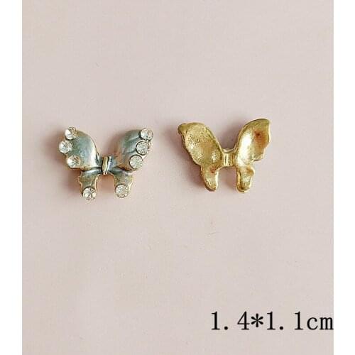 10 PCS 14*11mm Metal Alloy Butterfly Thin Coating Crystal Rhinestone Butterfly DIY Jewelry Accessories