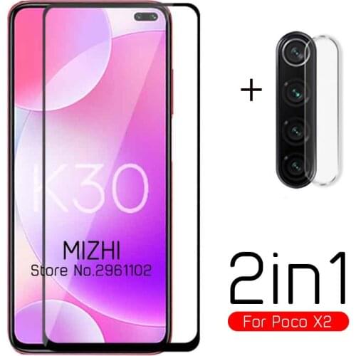 2 in 1 protective glass for xiaomi poco x2 camera lens screen protector on xiomi xaomi pocophone x2 x 2 2x tremp glasses film
