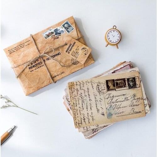 30pcs/set Vintage Style Memories Postcard Creative Postcard English Writing Card Greeting Decorative Postcards Gift Stationery