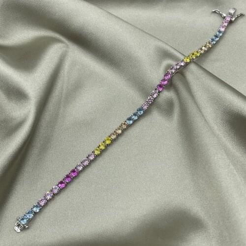 4 mm. Rodhium Plated Imported Powder Waterway Bracelet